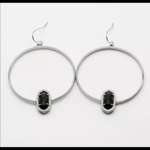 Kendra Scott Elora black and silver hoop earings